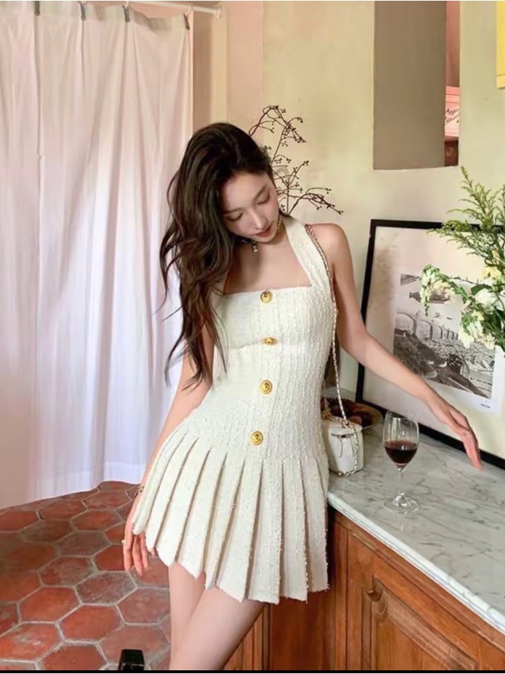 Heiress Pleated Halter Dress - Picture 9 of 10